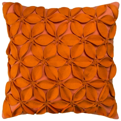 Home Accents Decorative Floral Throw Pillow, Orange