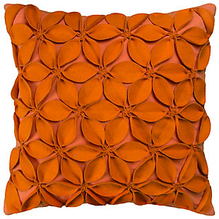 Rizzy Home 18"X18" Poly Filled Pillow, Orange, rollover