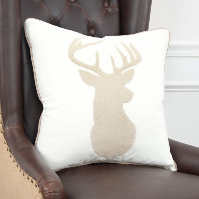 A600019354 Home Accents Deer Throw Pillow, Cream sku A600019354