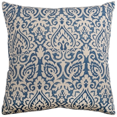 Home Accents Damask Throw Pillow, Navy, large