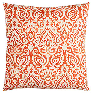 Home Accents Damask Throw Pillow, Orange, rollover
