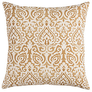 Home Accents Damask Throw Pillow, Gold, rollover