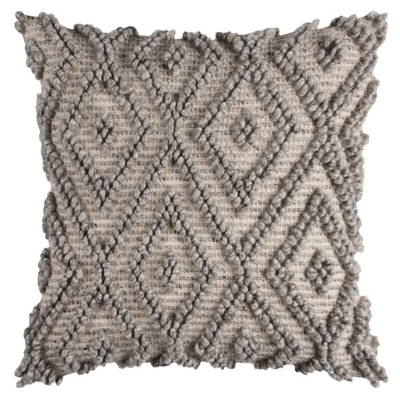 Home Accents Textured Diamond Geometric Throw Pillow, Natural Gray