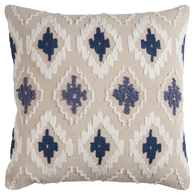 Rizzy Home 20"X20" Poly Filled Pillow, Natural Indigo, large