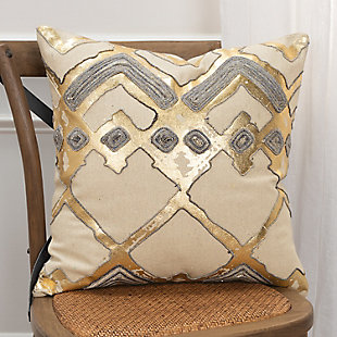 Home Accents Gold Geometric Throw Pillow, , rollover