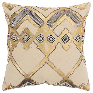 Home Accents Gold Geometric Throw Pillow, , large