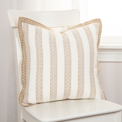 Home Accents Stripe Throw Pillow, Brown/Beige, large