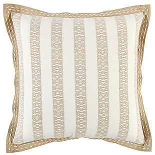  Print on a cotton texture gives this pillow visual dimension. The contrasting accent flange is cotton duck, folded and mitered in The four corners for an impeccably tailored look. Two rows of hand kantha stitches in that flange frame this pillow. a solid coordinating cotton back Features a hidden zipper closure for ease of fill and cleaning.Cotton | Mitered flange corners | Light texture | Accent kantha stitch on flange | Spot Clean Only | Brown | Polyfill | Imported