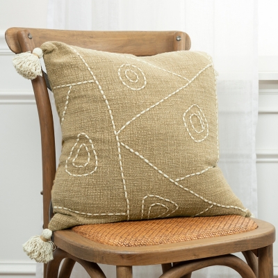 Home Accents Kantha Accents Throw Pillow, Brown/Beige, large