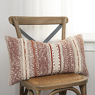 Home Accents Hand Loomed Textural Stripe Throw Pillow, , rollover