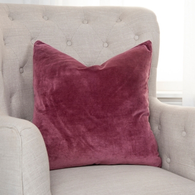 Home Accents Velvet Throw Pillow, Red/Burgundy