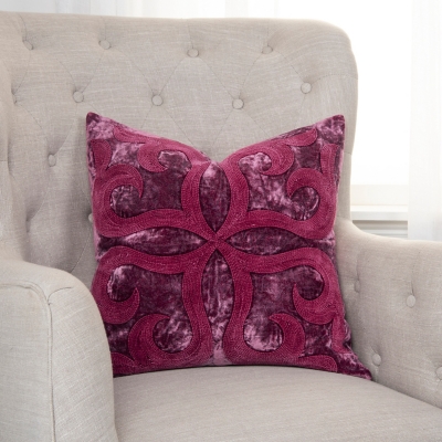 Home Accents Embroidered Velvet Throw Pillow