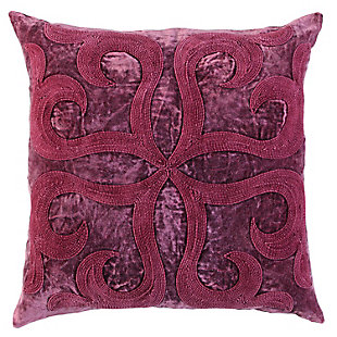 Home Accents Embroidered Velvet Throw Pillow, , large