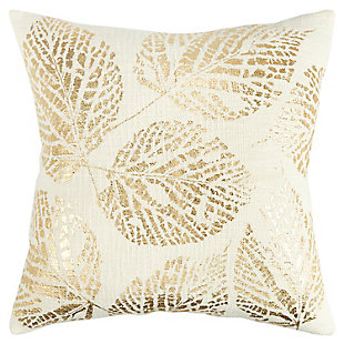 Home Accents Gold Foil Printed Floral Throw Pillow, , large