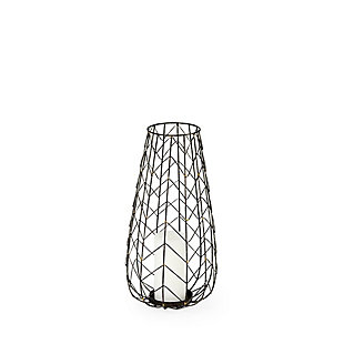 Crafted from metal and finished in an antiqued-gold tone, the Petiole is a stunning table candleholder that is sure to add a touch of elegance to your space. The cage that contains the candle is shaped roughly like a stemless wine glass and flaunts a chevron mesh pattern. The Petiole looks fabulous in spaces based on the Enduring Elegance, Mercana Modern and Industrial design styles. (Candles Not Included).The Petiole candle holder, measuring 8.3" long by 8.3" wide by 16.1" high, is a stylish piece that is sure to beautifully illuminate your space. | The Petiole, skillfully crafted from metal with a chevron mesh pattern, is a beautiful and unique addition to your space that is sure to stand the test of time. | The Petiole is finished in a  spectacular antiqued-gold tone, making it a stunning candle holder that is sure to turn heads. | Featuring a stunning design that flaunts clean lines and subtle curves, this candle holder makes for a gorgeous addition to spaces based on the modern, elegant, or industrial design style.