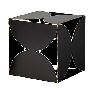 Square Decorative Metal Cube in Black, , large