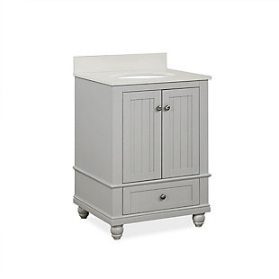 Atwater Living Jazmyne 24 Inch Bathroom Vanity with Sink, Gray, Gray, large