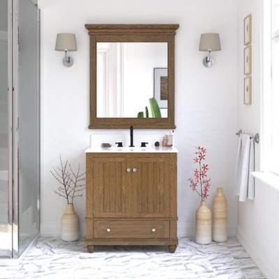 Atwater Living Jazmyne 30 Inch Bathroom Vanity with Sink, Natural, Natural Rustic, large