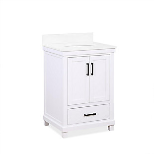 Atwater Living Mills 24 Inch Bathroom Vanity with Sink, White, White, large