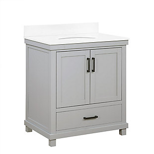 Atwater Living Mills 30 Inch Bathroom Vanity with Sink, Gray, Gray, large