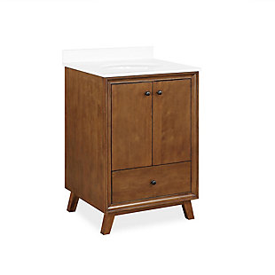 Atwater Living Delias 24 Inch Bathroom Vanity w/ Sink, Chocolate Spice, Chocolate, large
