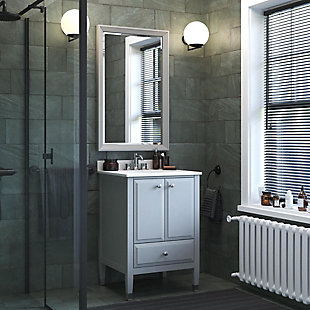 Atwater Living Brinley Bathroom Vanity, 24 Inch, Gray, Gray, rollover