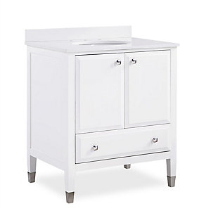 Atwater Living Brinley Bathroom Vanity, 30 Inch, White, White, large