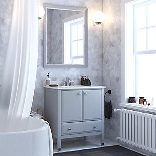 Atwater Living Brinley Bathroom Vanity, 30 Inch, Gray, Gray, rollover