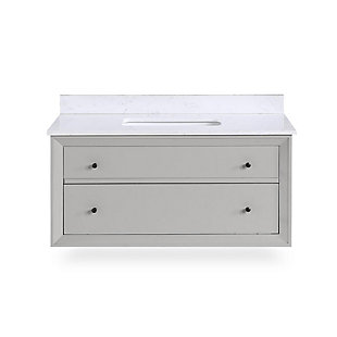 Atwater Living Agnes 36 Inch Floating Bathroom Vanity with Sink, Gray Wood, Gray, large
