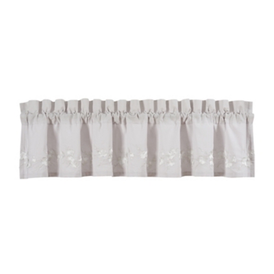 J. Queen New York Piper and Wright Cherry Blossom Window Straight Valance, Gray
