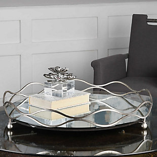 Uttermost Rachele Mirrored Silver Tray, , rollover