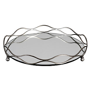 Uttermost Rachele Mirrored Silver Tray, , large