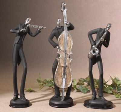 Uttermost Musicians Decorative Figurines Set of 3, Gray