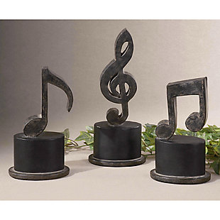 Uttermost Music Notes Metal Figurines (Set of 3), , rollover