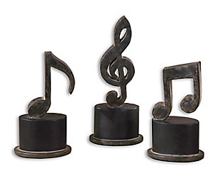 Uttermost Music Notes Metal Figurines (Set of 3), , large