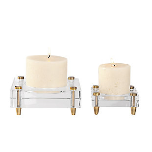 Uttermost Claire Crystal Block Candleholders (Set of 2), , large