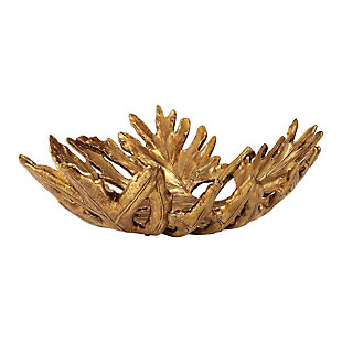 Uttermost Oak Leaf Metallic Gold Bowl, , large