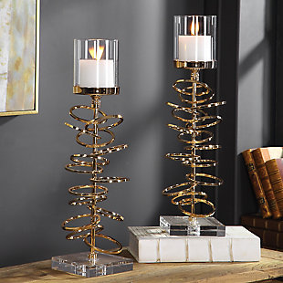Uttermost Tala Rose Gold Candleholders (Set of 2), , rollover