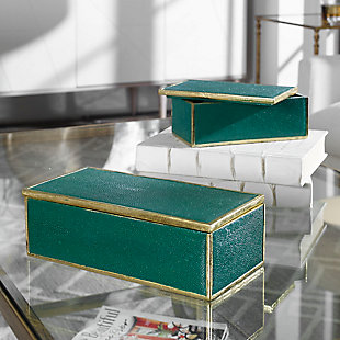 Uttermost Karis Emerald Green Boxes (Set of 2), , rollover