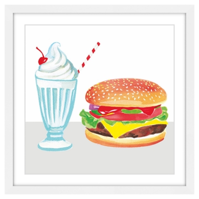 Home Accents Burger Shake Framed Painting Print Ashley
