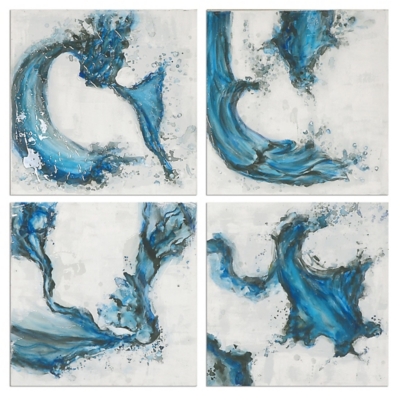 Uttermost Swirls In Blue Abstract Art, Set of 4, , large
