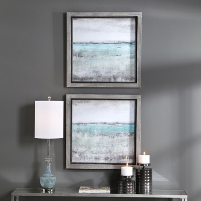 Uttermost Aqua Horizon Framed Prints, Set of 2, Multi