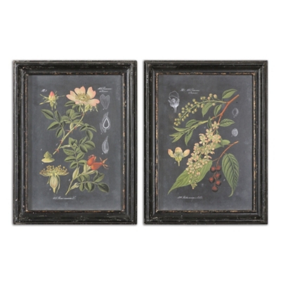 Uttermost Midnight Botanicals Wall Art Set of 2, , large