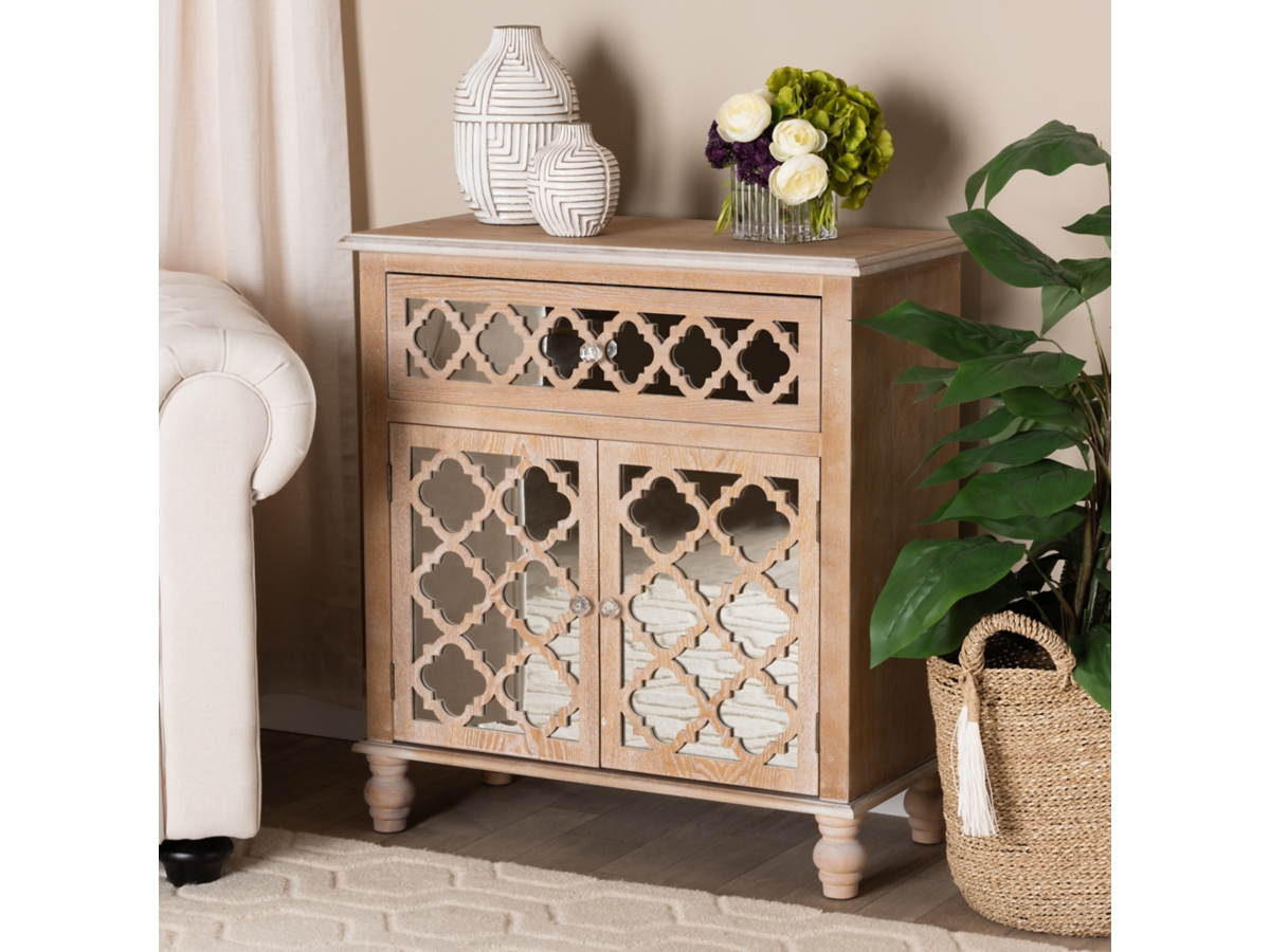 Leah 1-Drawer Quatrefoil Storage Cabinet