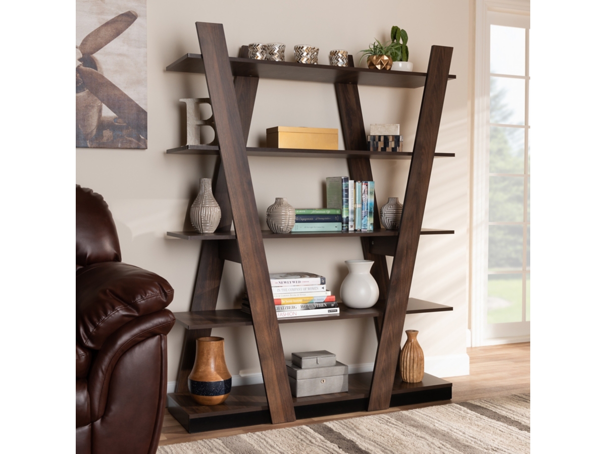 Michio 5 Tier Geometric Living Room Display Shelf Set