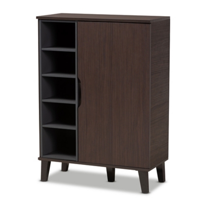 Idina 1-Door Shoe Cabinet, Brown/Gray, rollover