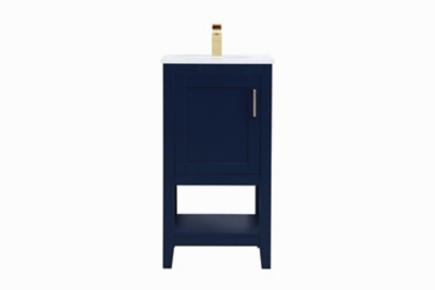 Aubrey 18" Single Bathroom Vanity, Blue, large