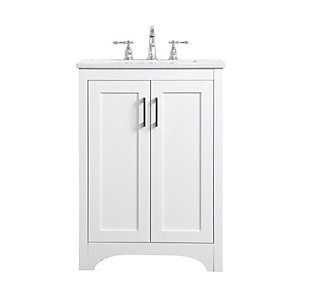 Moore 24" Single Bathroom Vanity, White, large