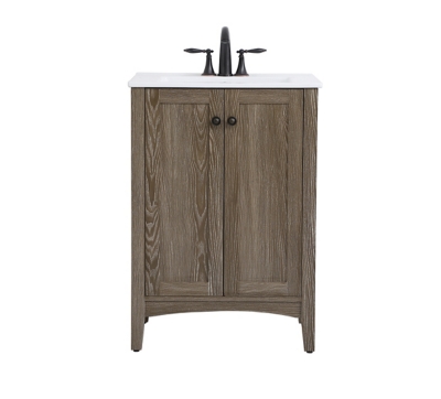 Xylem 24" Single Bathroom Vanity Set, Weathered Oak, large