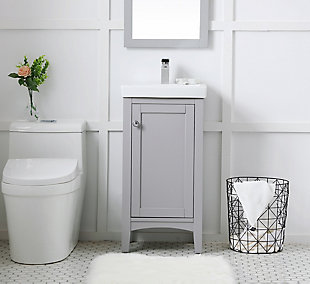 Mod 18" Single Bathroom Vanity Set, Gray, rollover